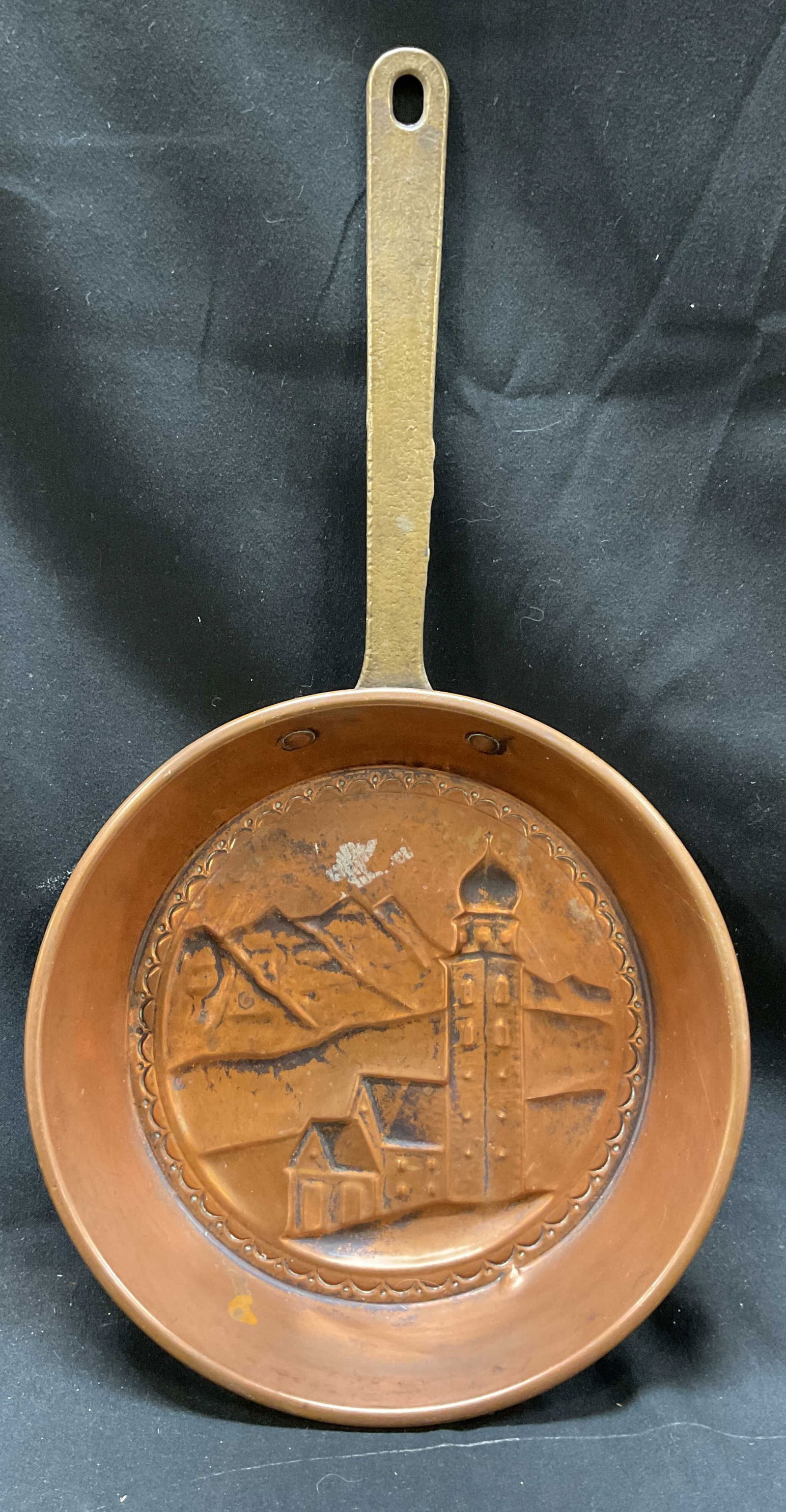 Vtg Copper Brass Embossed Scene Wall Decor Pan (1 of 9)