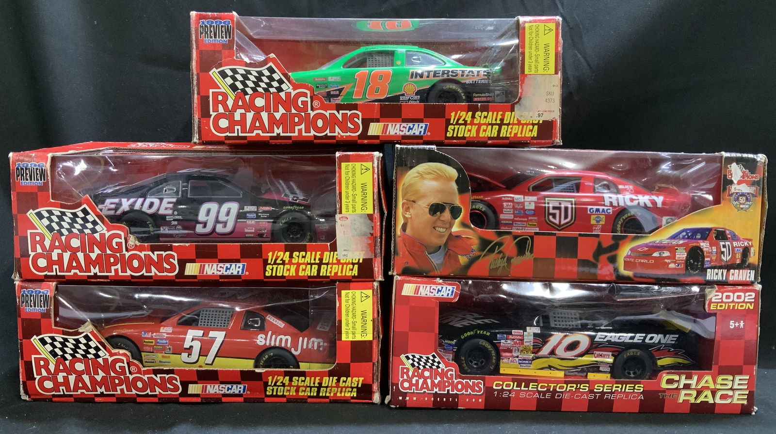 Lot 5 NASCAR Assorted 1:24 Die-Cast Metal Cars (1 of 14)