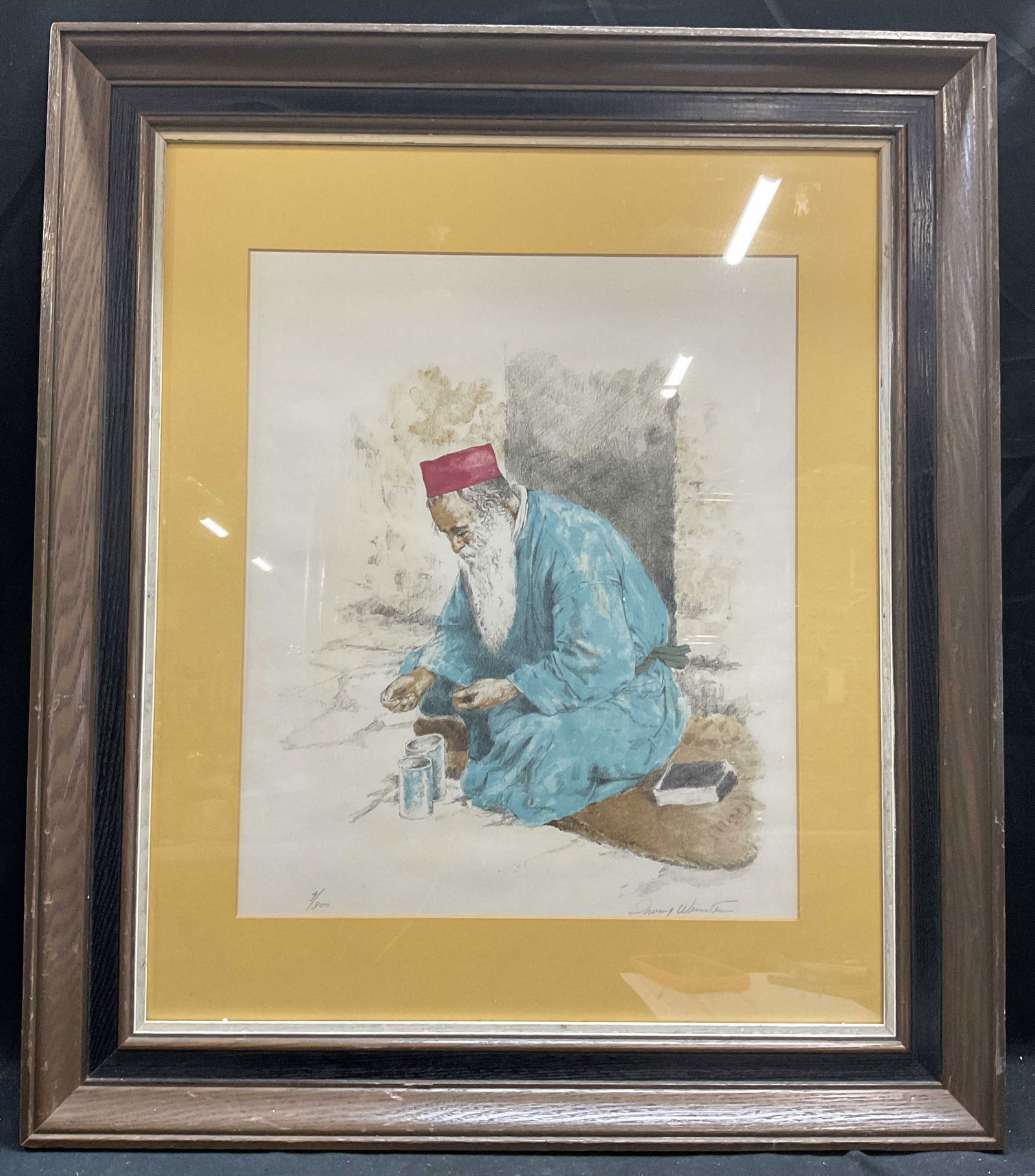 Signed Irving Weinstein Beggar Lithograph (1 of 6)