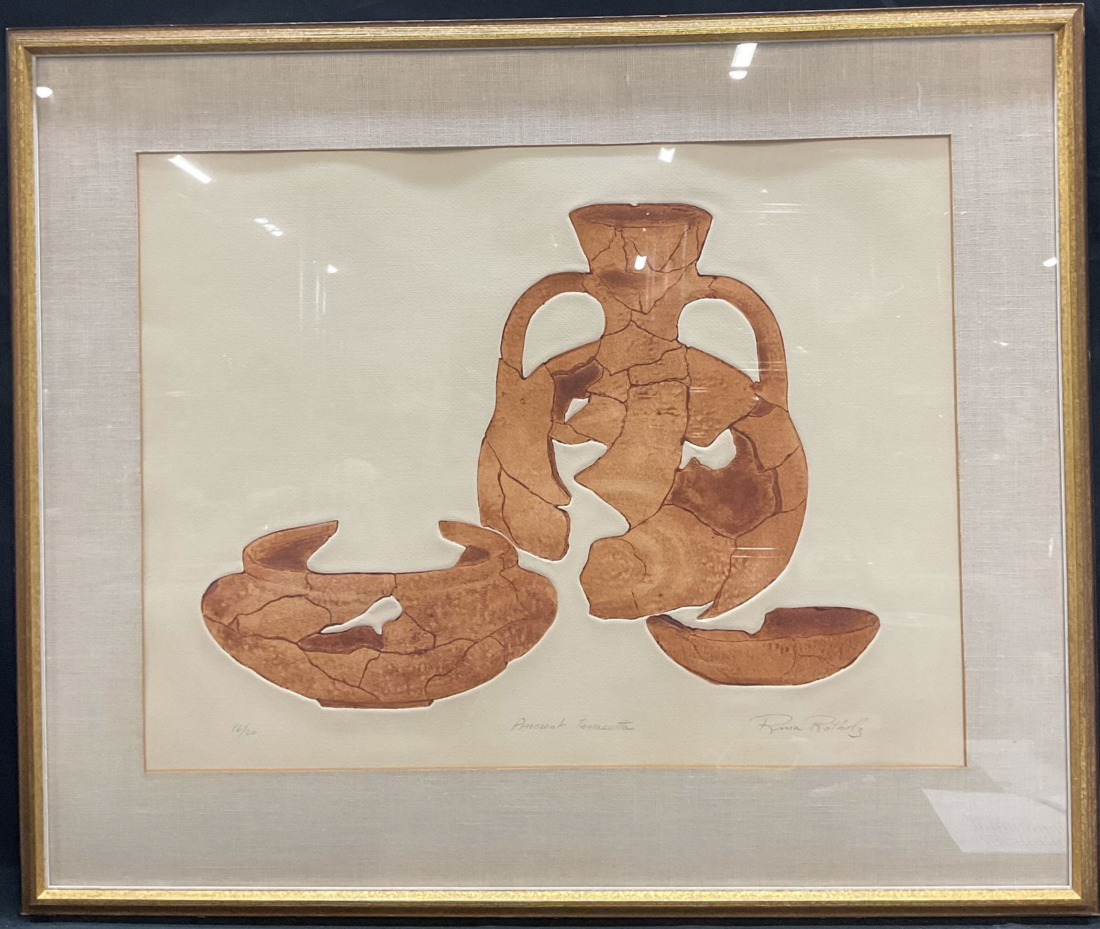 Signed Rina Rotholz Terracotta Tuilegraph Print (1 of 6)