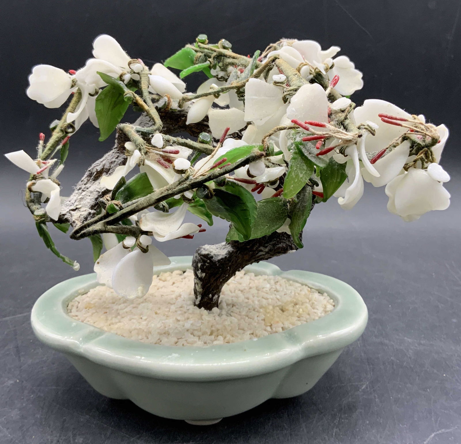 Vtg Asian Glass Bonsai Tree W Celadon Pot (1 of 6)