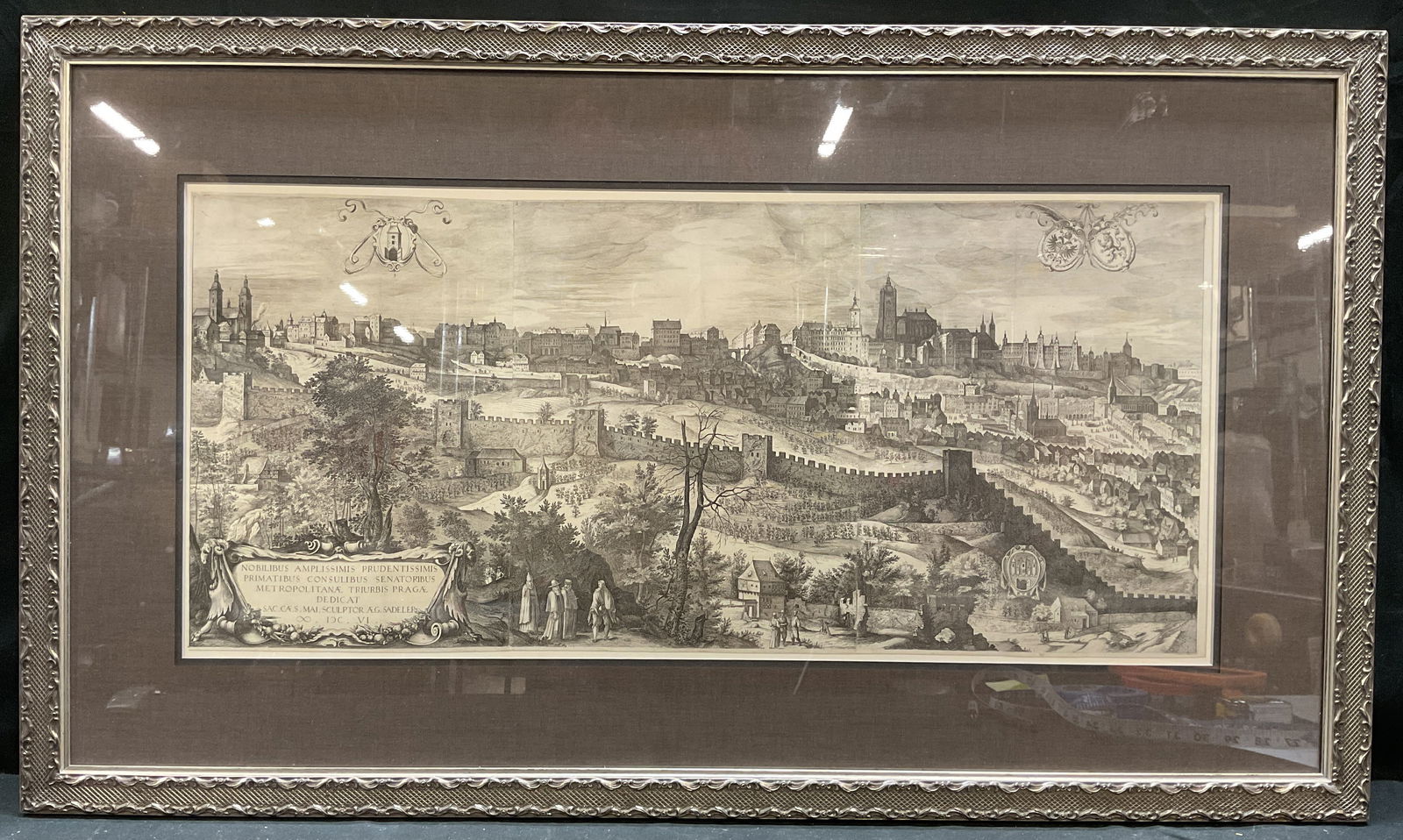 Framed After Sadeler Prague Cityscape Lithograph (1 of 7)