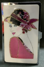 Art Deco Metallic Woman Business Card Case