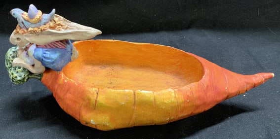 Vntg Dept 56 Easter Bunny Carrot Dish PHILIPPINES
