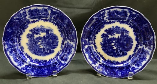 Vtg Pair Burgess & Leigh Non Pareil Plates ENGLAND