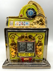 BAILEY DES COLL HndPntd Slot Machine Cookie Jar 01