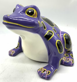MAYBELLA Hand painted Ceramic Frog Coin bank MEXICO