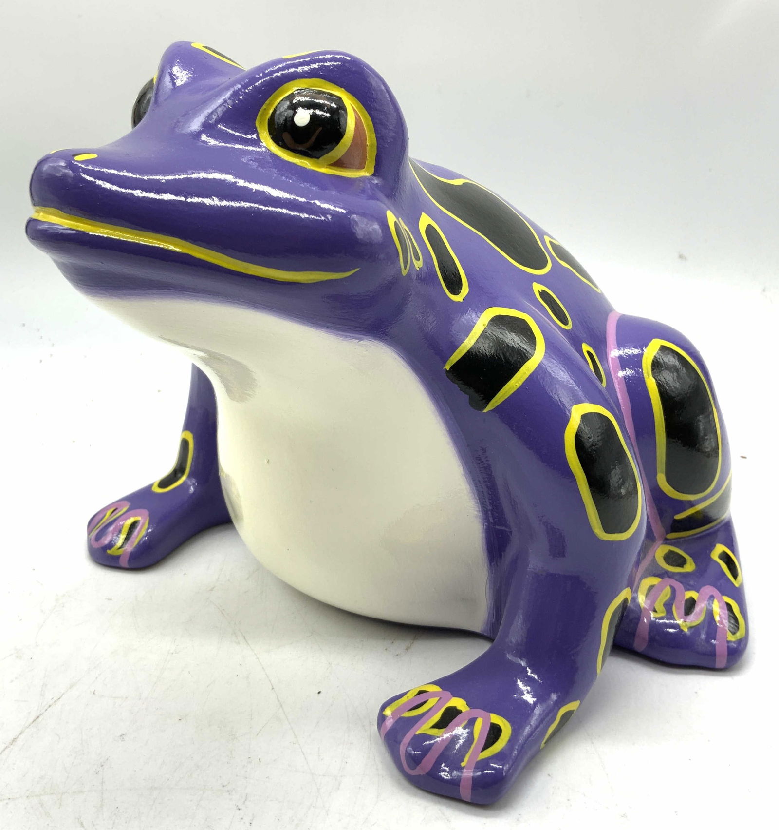 MAYBELLA Hand painted Ceramic Frog Coin bank MEXICO (1 of 8)