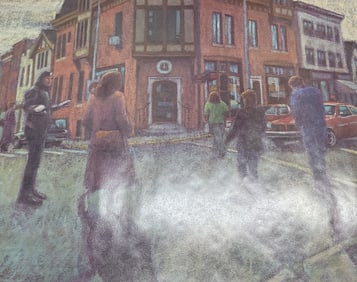 Brenner Greenwich Avenue Street Scene Litho