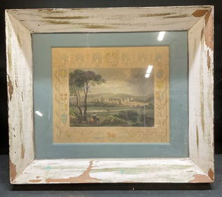 Antq Tombleson Oxford Scene Color Engraving