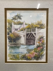 Framed Joan Forbes Bermuda Landscape Litho