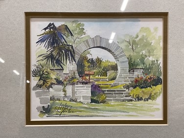 Framed Joan Forbes Bermuda Landscape Litho