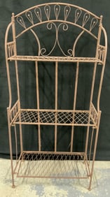 Vintage Folding 3 Tier Metal Rack 47in