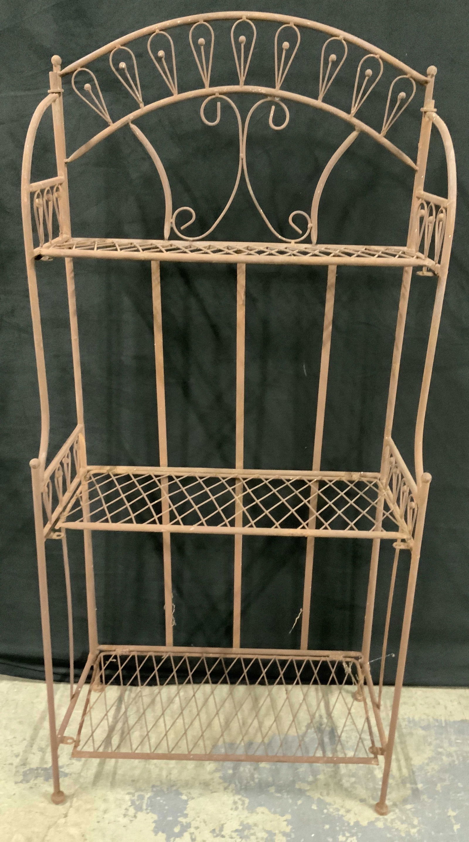 Vintage Folding 3 Tier Metal Rack 47in (1 of 7)