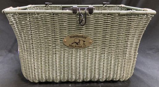 Nantucket Green Woven Style Bike Basket Co. NWT