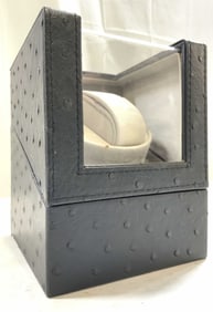 Ostrich Leather Watch Box W Lid Black