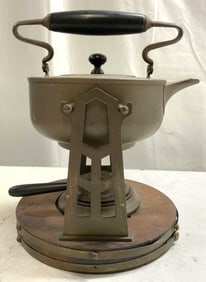 STERNAU & CO Atq Copper Spirit Kettle w Stand