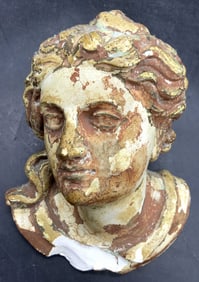 Vintage Plaster Angel Head Wall Decor