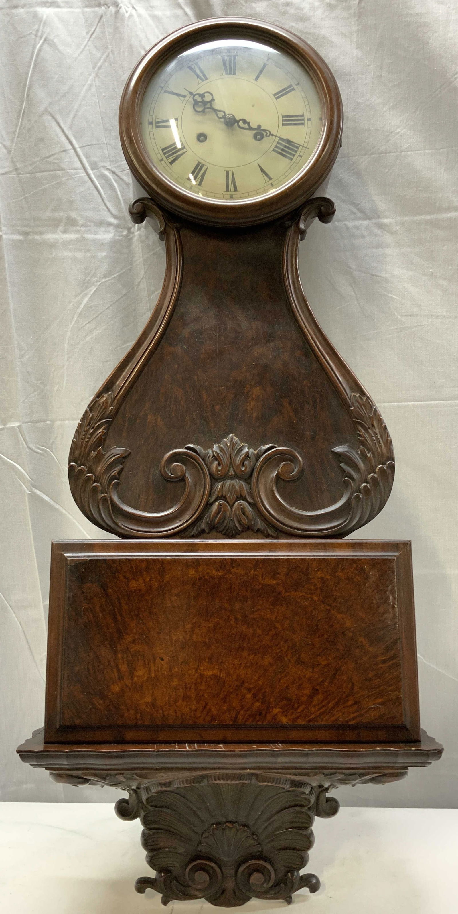 Carved Ornate Wooden Wall Clock, Germany (1 of 10)