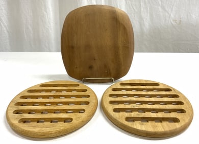 Lot 3 Assorted Wooden Trivets