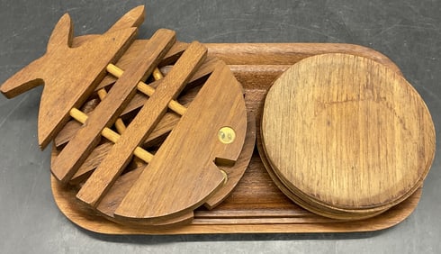 Lot Wooden Tabletop Accessories, ARY SWEDEN +