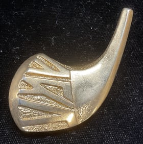 M Katz Gold Tone Shofar Judaica Brooch Israel 1993