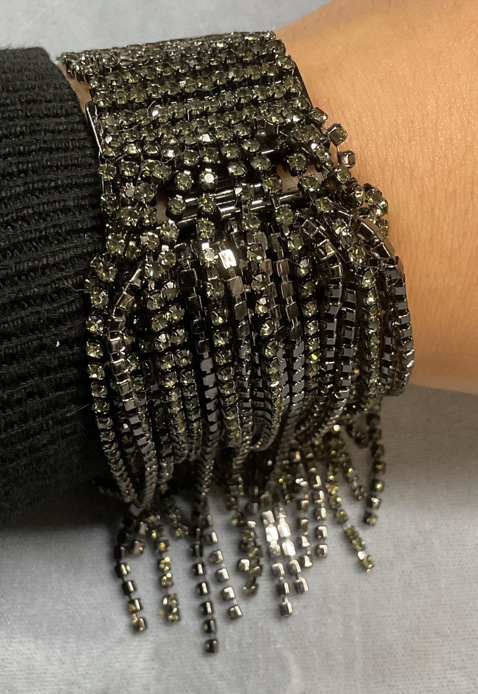 Banana Republic Green Crystal Mesh Bracelet (1 of 6)