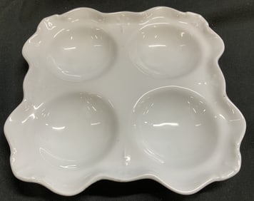 Limoges Porcelain Scalloped Escargot Tray FRANCE