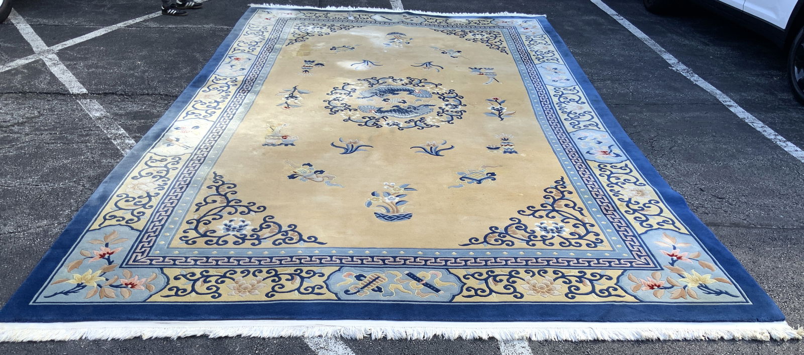 Vtg Ovrsz Handmade Chinese Art Deco Wool Pile Rug (1 of 11)