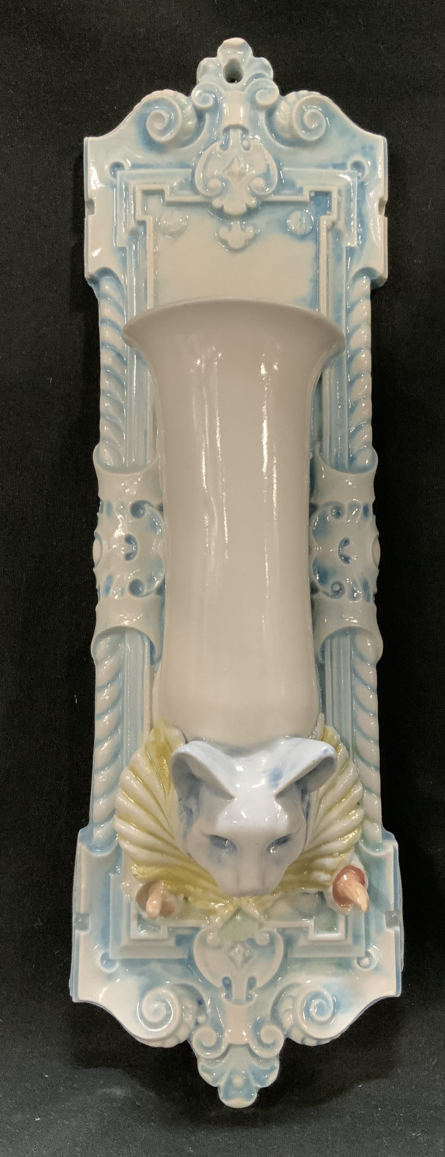 Vntg David Keyes Ceramic Cat Wall Pocket Vase (1 of 6)