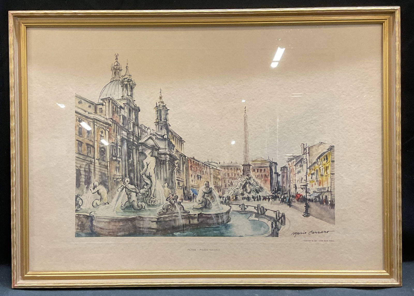 Mario Carraro Rome Street Scene Lithograph (1 of 6)