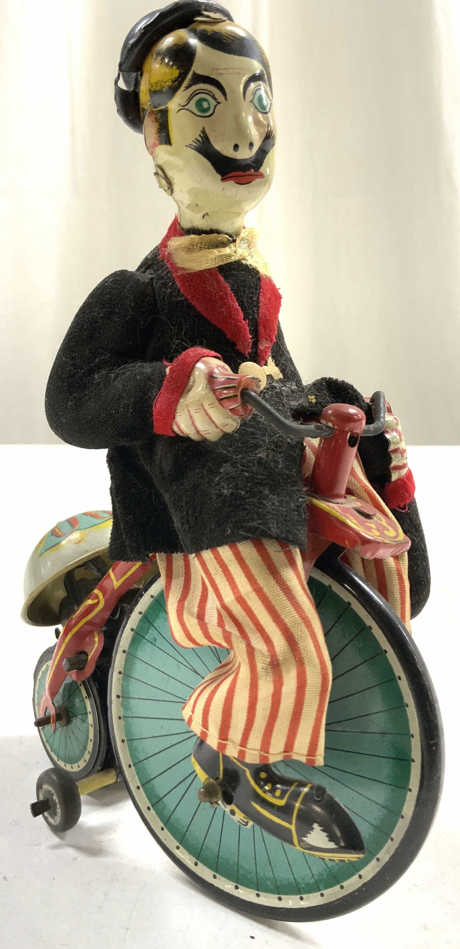 Vtg TPS Japan Tin Gay 90s High Wheeler Cyclist Toy (1 of 8)