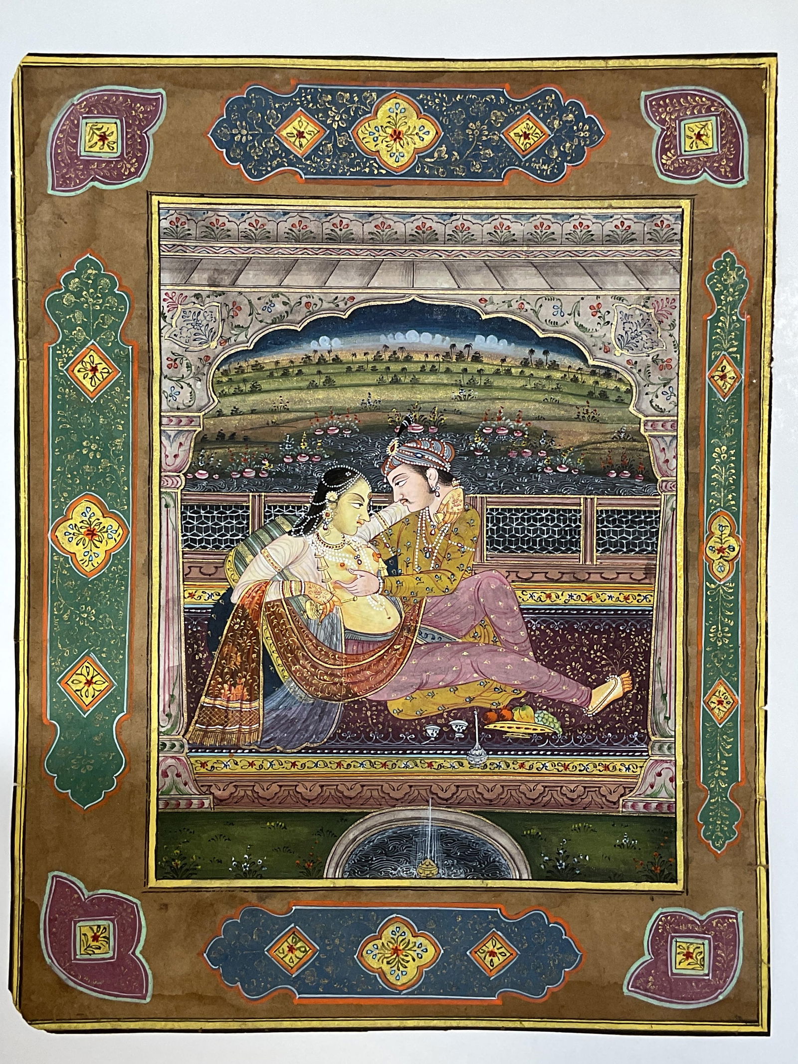Mughal Style Couple Miniature Painting (1 of 6)