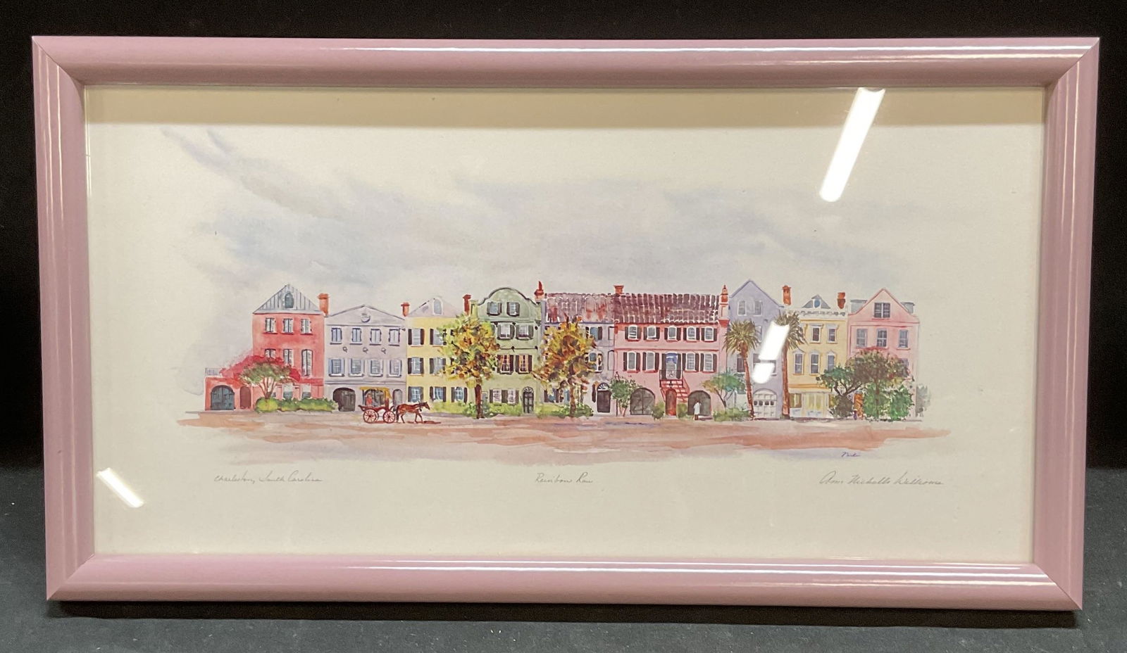 Signed Ann Williams Rainbow Row Lithograph (1 of 6)