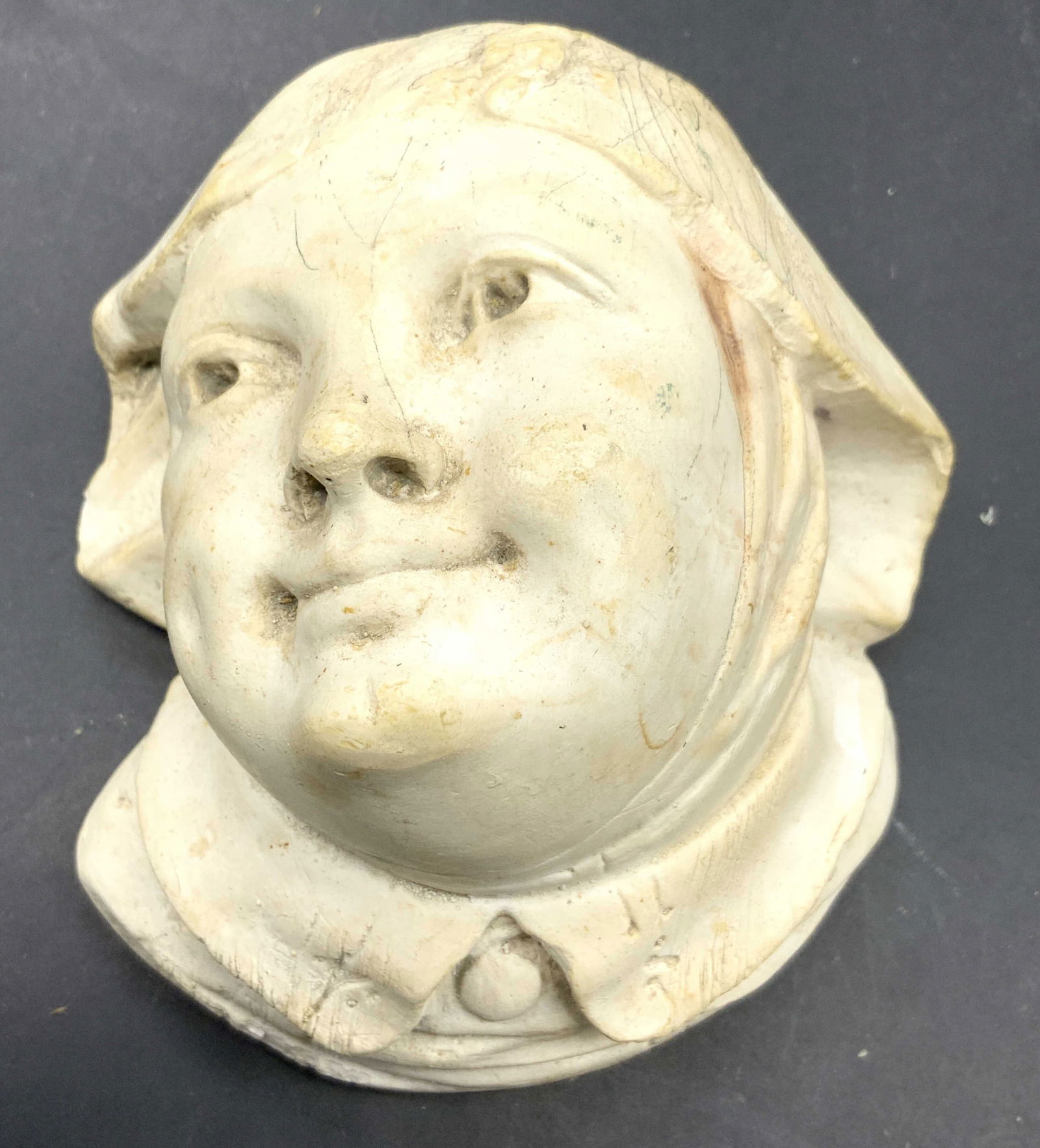 Vtg Plaster Chalkware Head Fig Candle Holder (1 of 6)