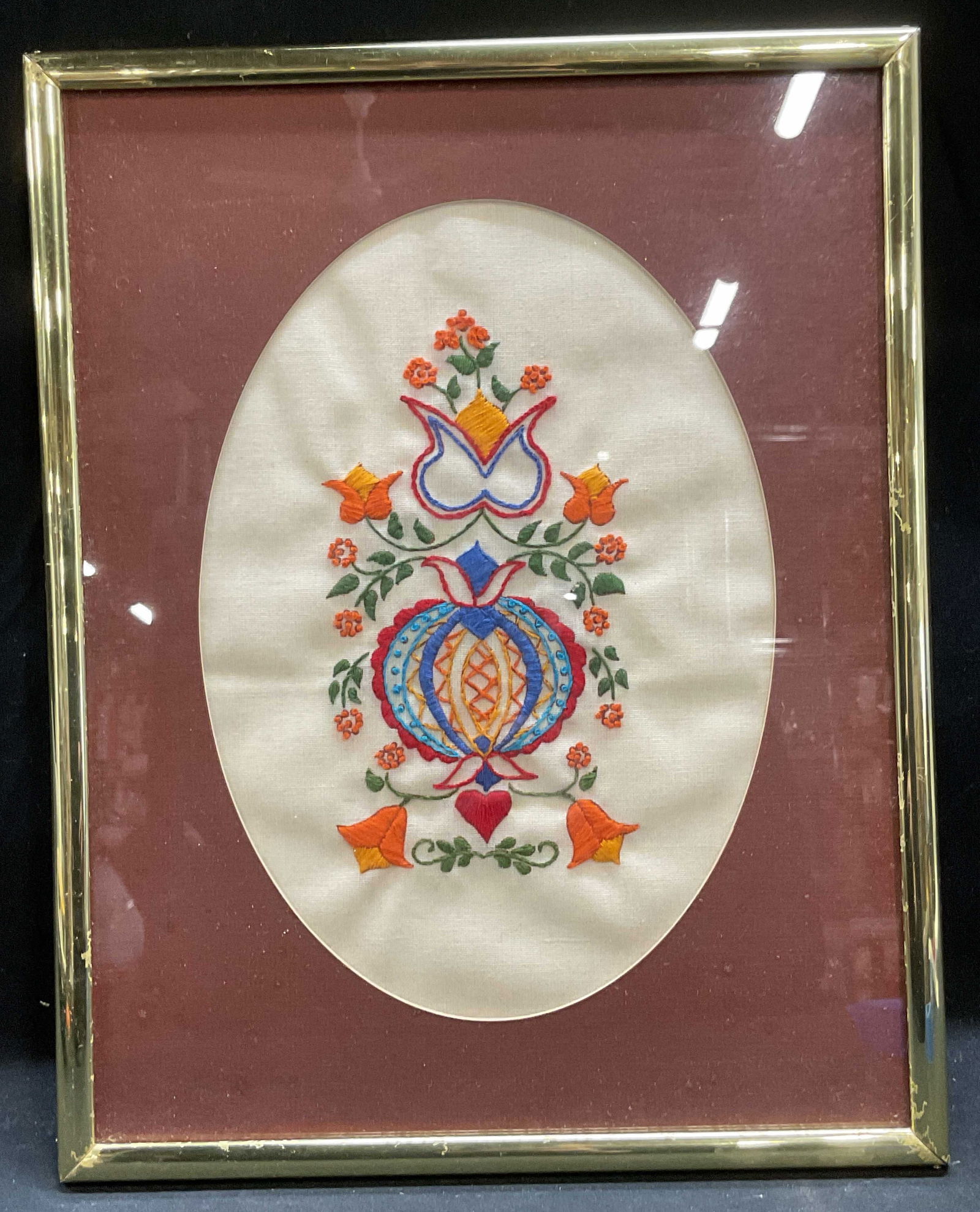 Framed Handmade Floral Embroidery Panel (1 of 6)