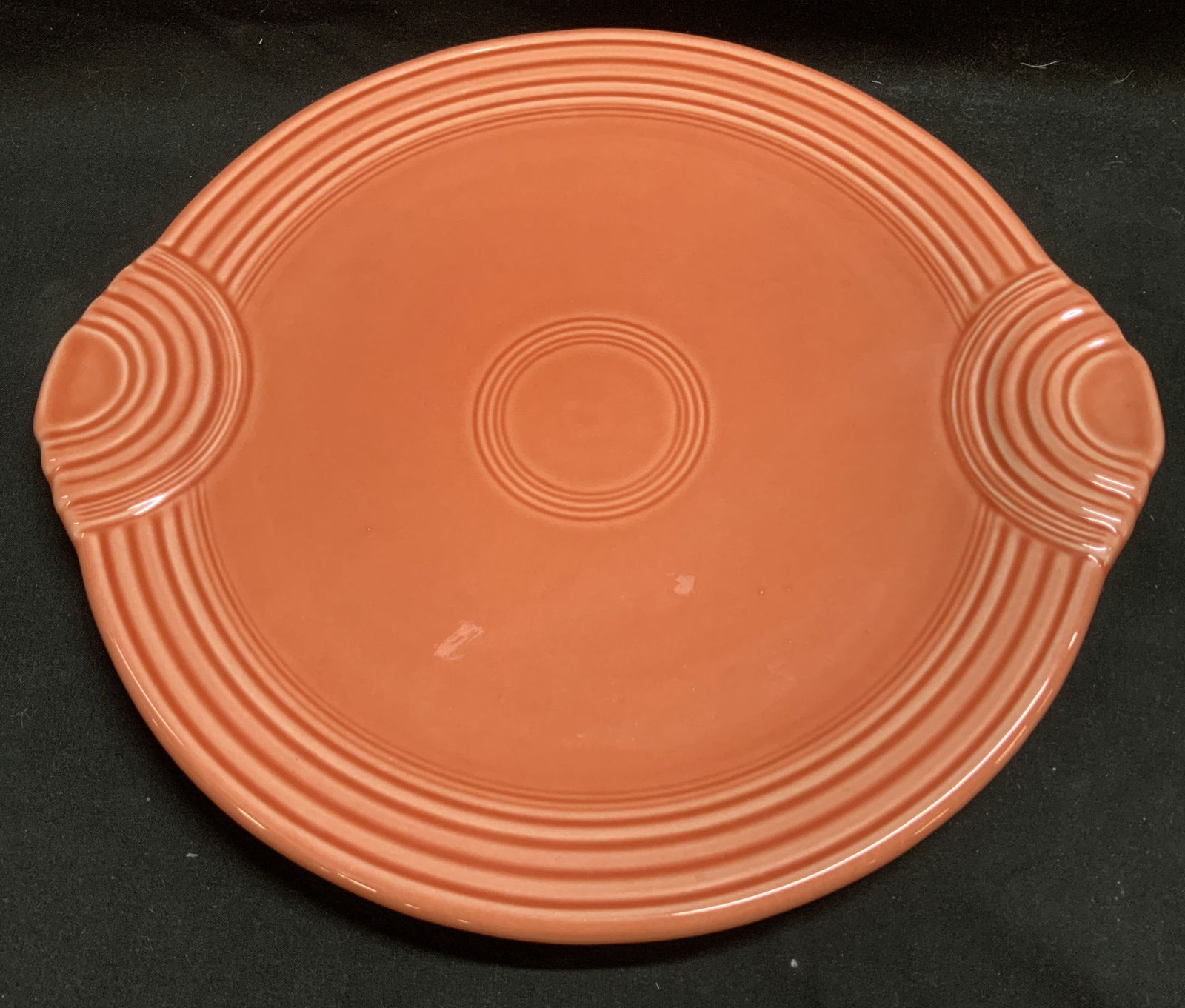 Vntg HLC Fiesta Persimmon Handled Cake Plate USA (1 of 6)