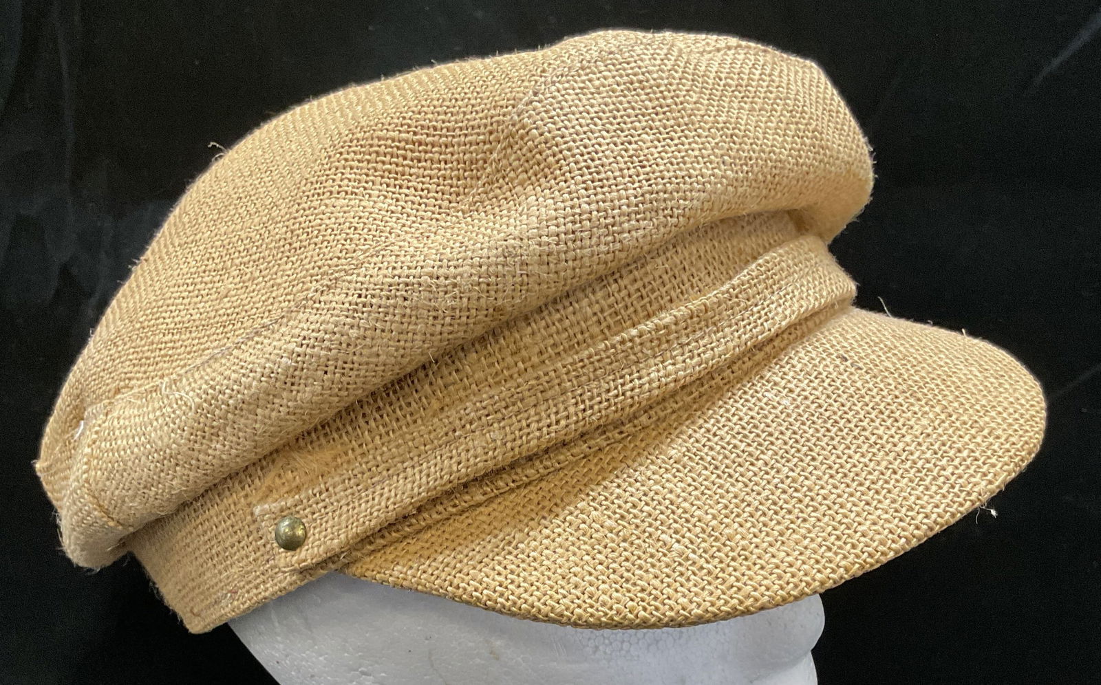 Vintage Tan Wool Fishermans Cap, Greece (1 of 7)