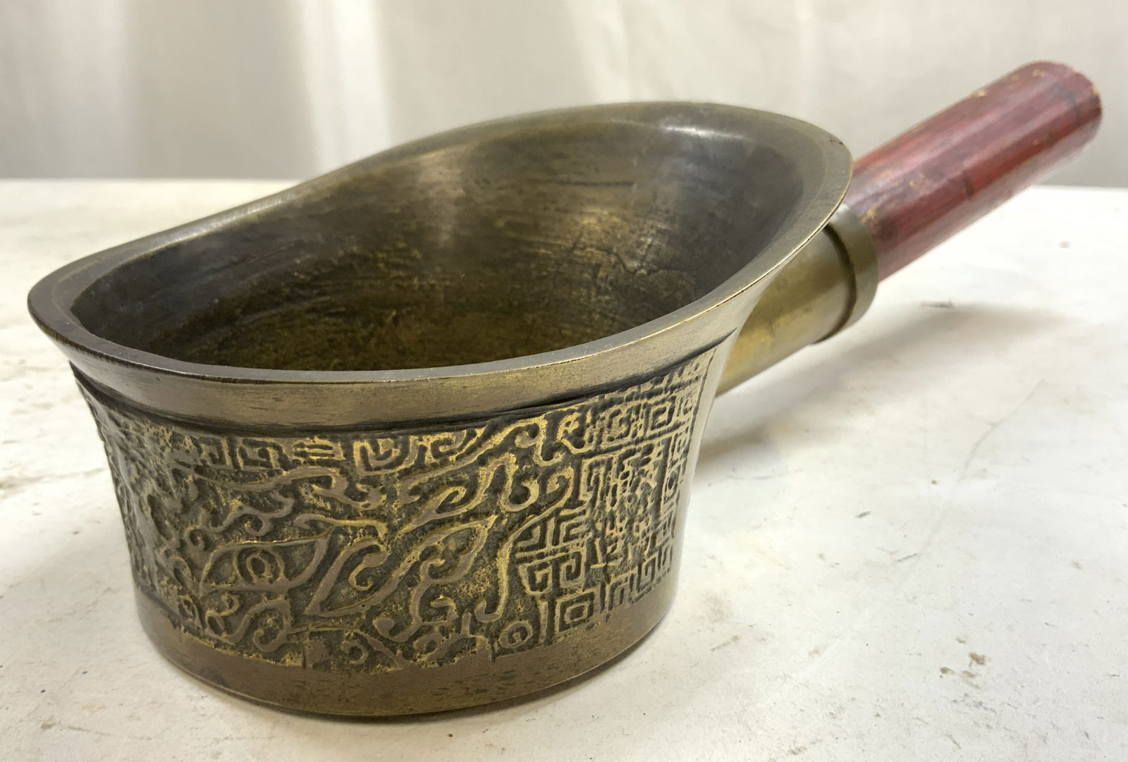 Vintage Brass & Wood Chinese Silk Iron (1 of 7)