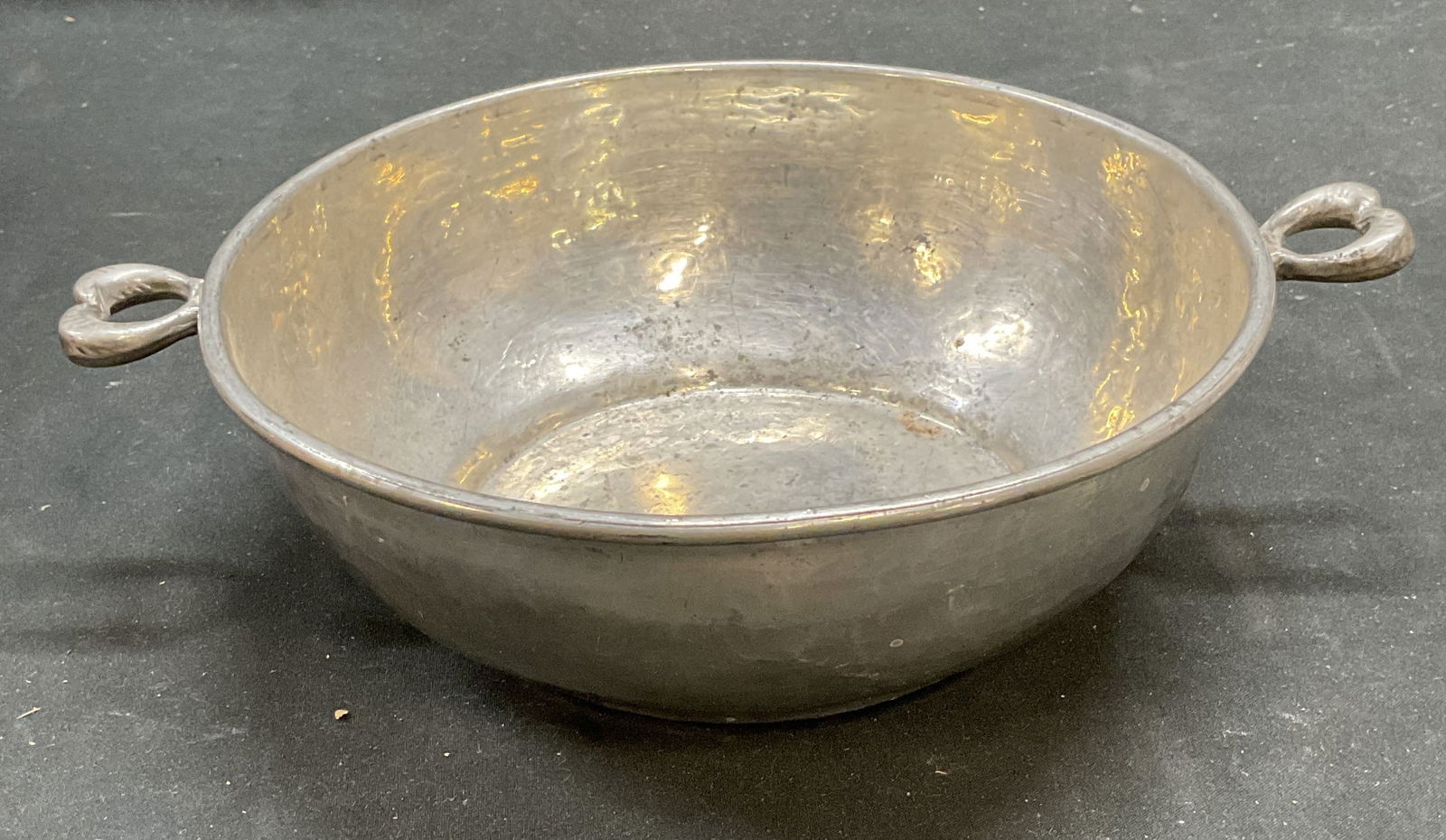 Vtg Danish Silversmith Hammered Pewter Bowl (1 of 6)