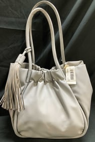 Grey Faux Leather Tassel Handbag NWT