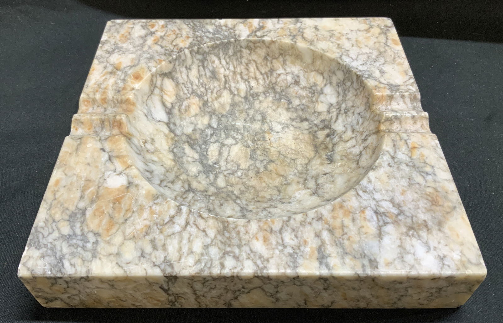 MCM Large Natural Marble Stone Square Ashtray (1 of 6)