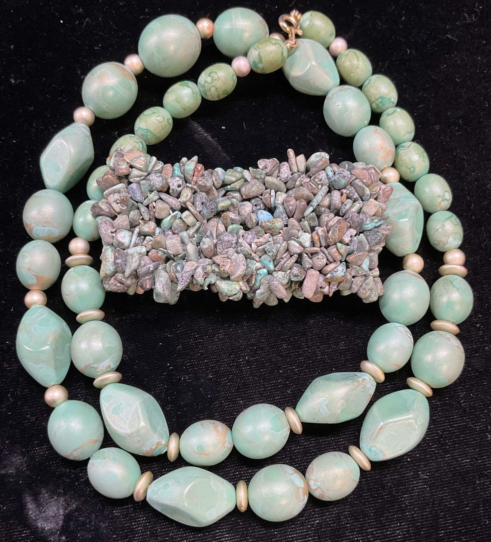 Lot 2 Jewelry Turquoise Chip Bead Bracelet+ (1 of 6)