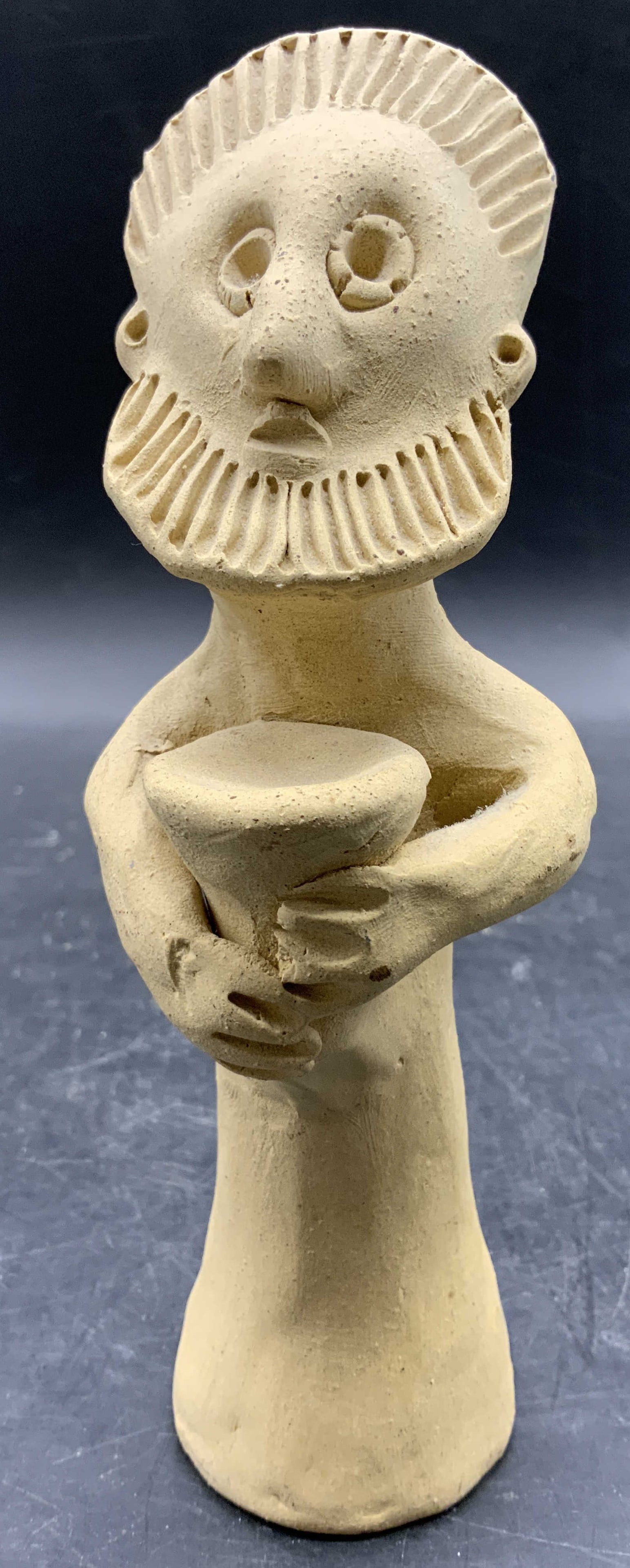 Sgnd Hand Crafted Vtg Ethiopian Ceramic Elder Fig (1 of 7)