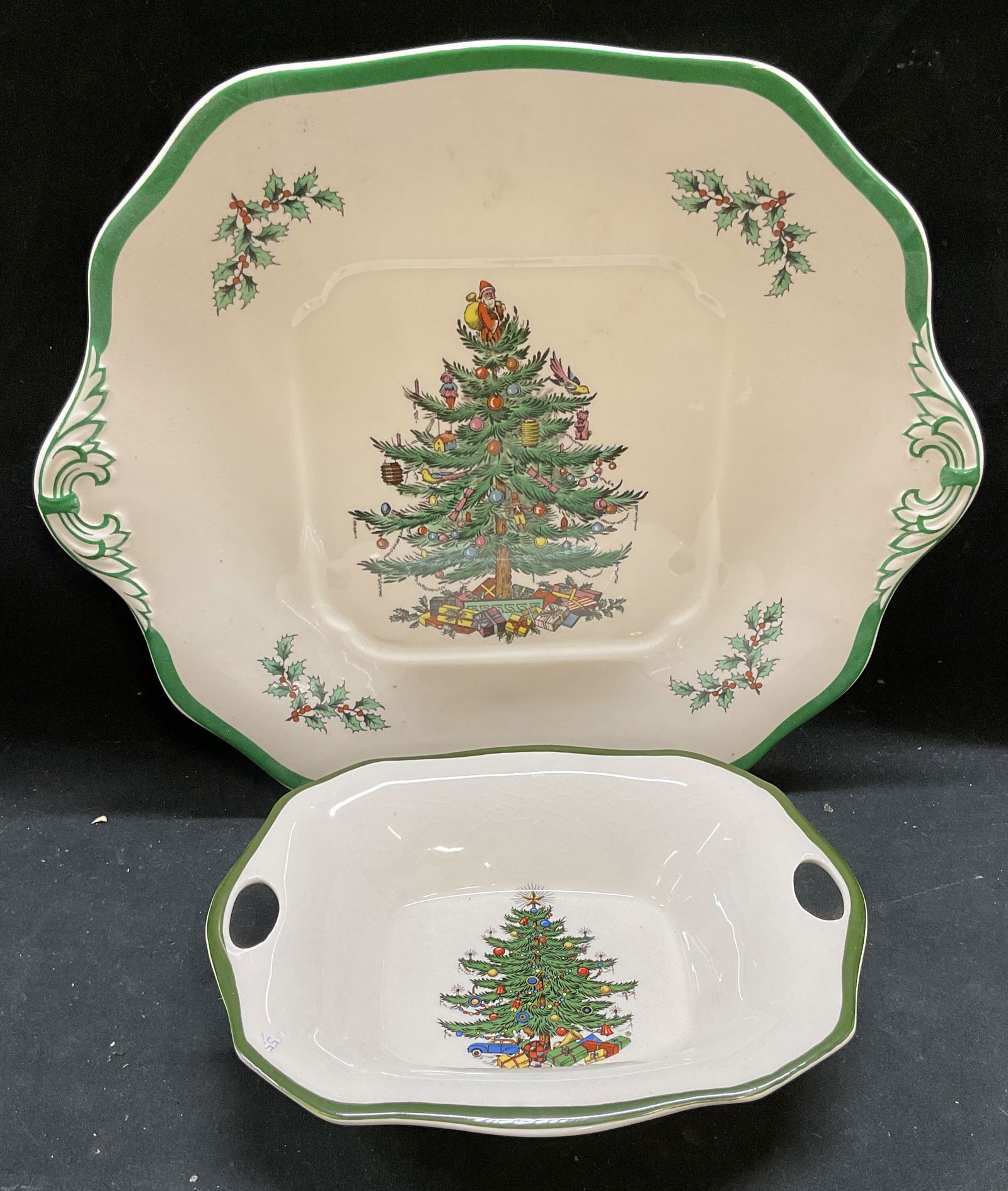 2 Spode Christmas Tree Platter & Bowl, England (1 of 6)