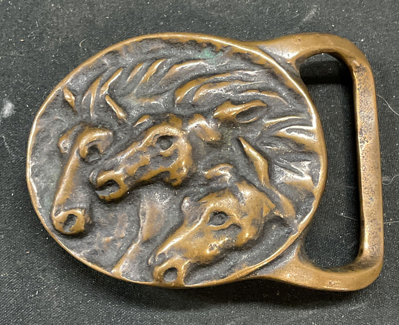 Tech Ether Pharaohs Horse Brass Belt Buckle 1974 (1 of 6)