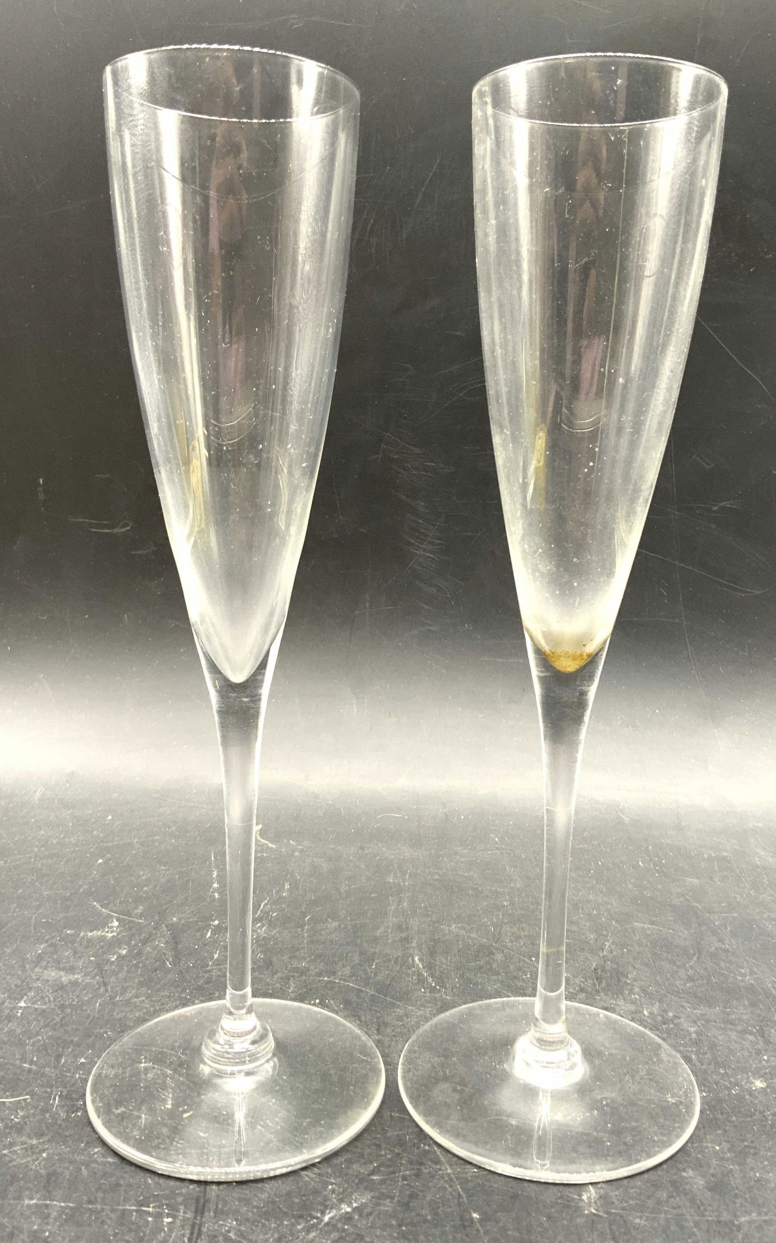 BACCARAT FRANCE Pair Crystal Champagne Flutes (1 of 7)