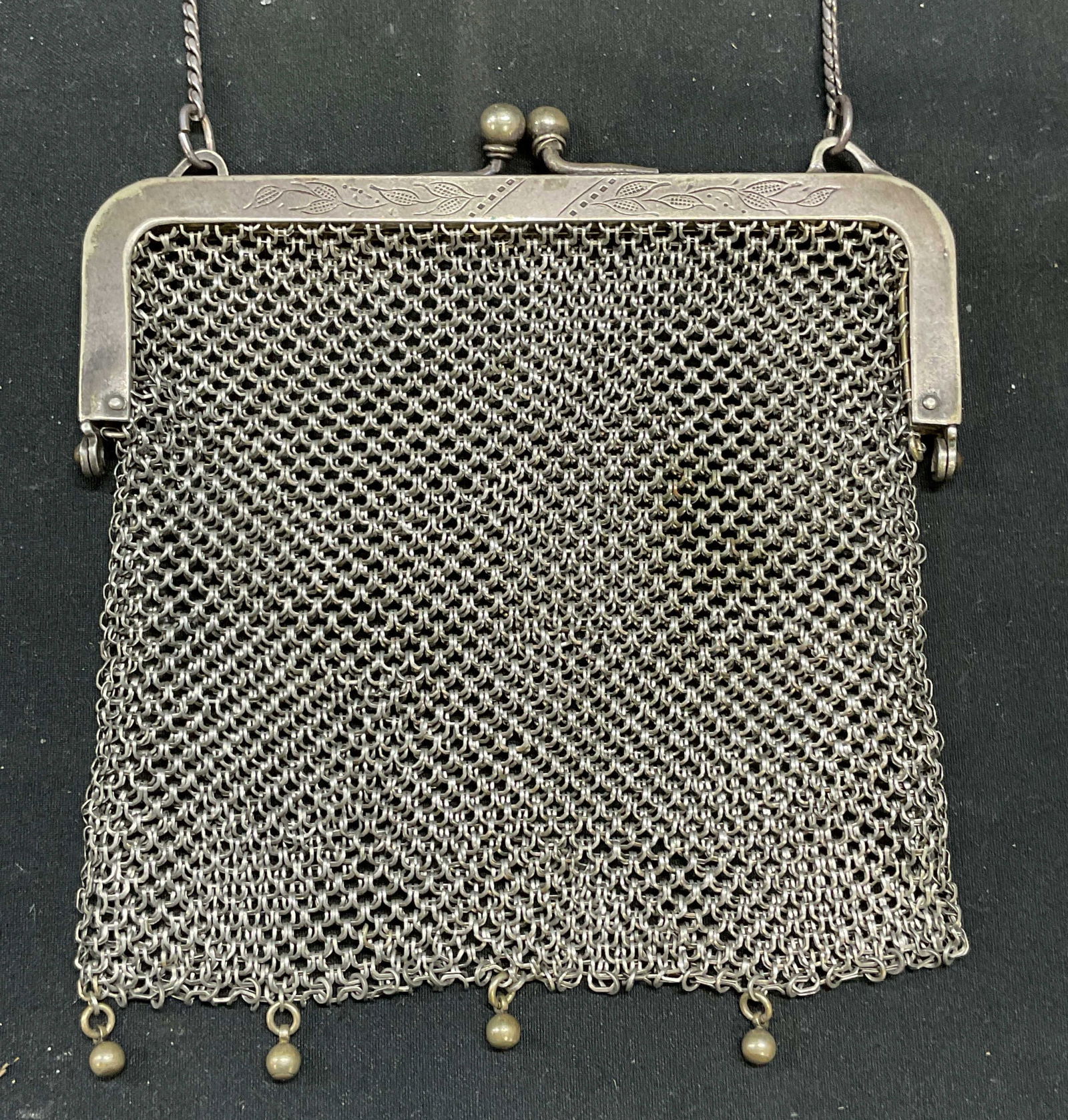 Vintage German Silver Metal Mesh Handbag (1 of 7)