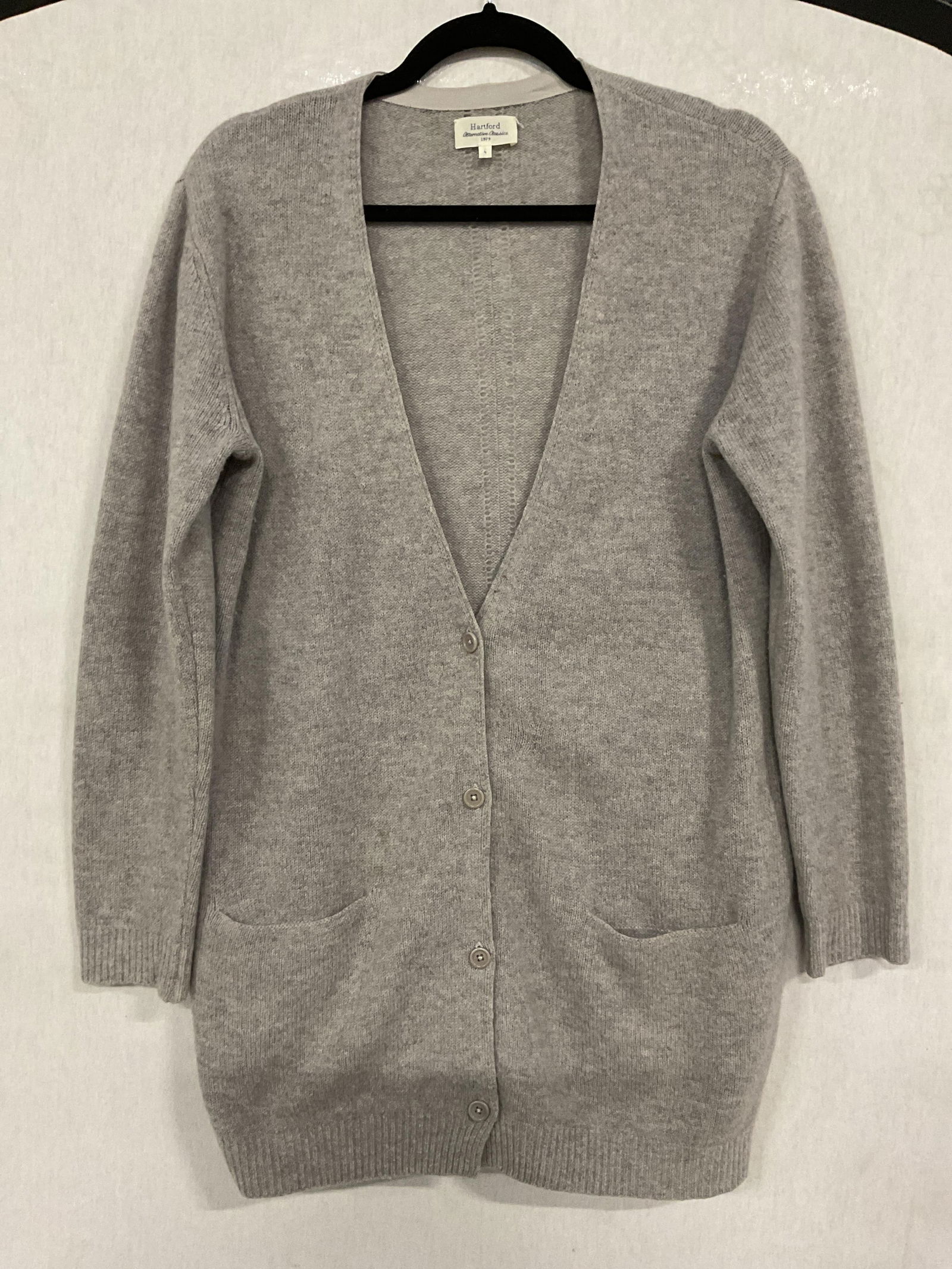 Hartford Grey Merino Wool Cardigan (1 of 6)