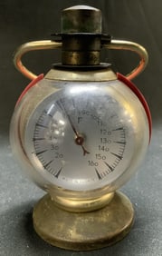 Vntg Brass Atomic Desktop Thermometer FRANCE